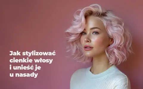 Kobieta z różowymi, puszystymi włosami. Użyj pianki unoszącej włosy u nasady, by uzyskać taki efekt.