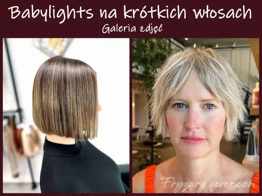Dwie kobiety z krótkimi włosami: jedna z prostym bobem i pasemkami, druga z rozczochraną fryzurą.