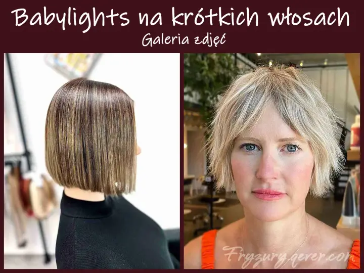 Dwie kobiety z krótkimi włosami: jedna z prostym bobem i pasemkami, druga z rozczochraną fryzurą.